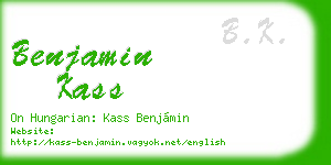 benjamin kass business card